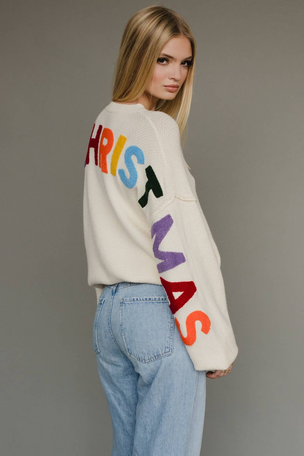 Pull de Noël ivoire