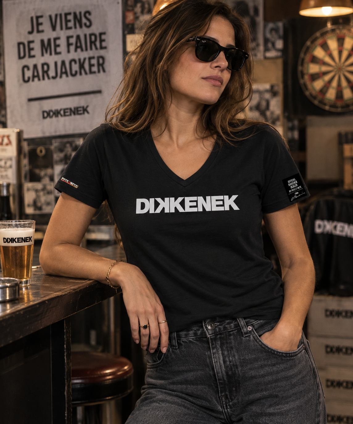 T-Shirt Femme Col V Dikkenek