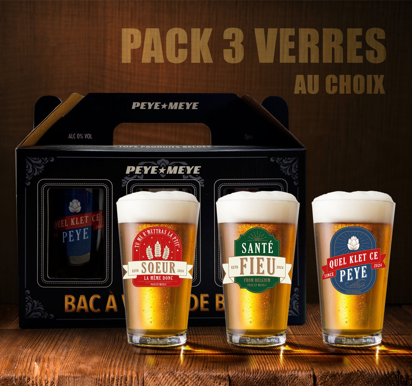 Coffret 3 verres à bière au choix