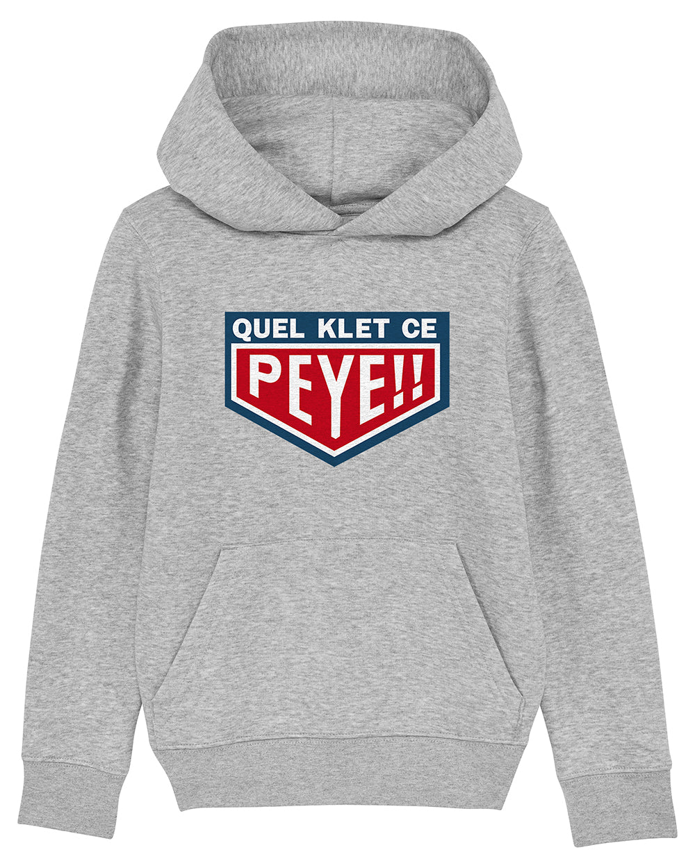 Sweatshirt enfant avec capuche "Quel Klet ce Peye"