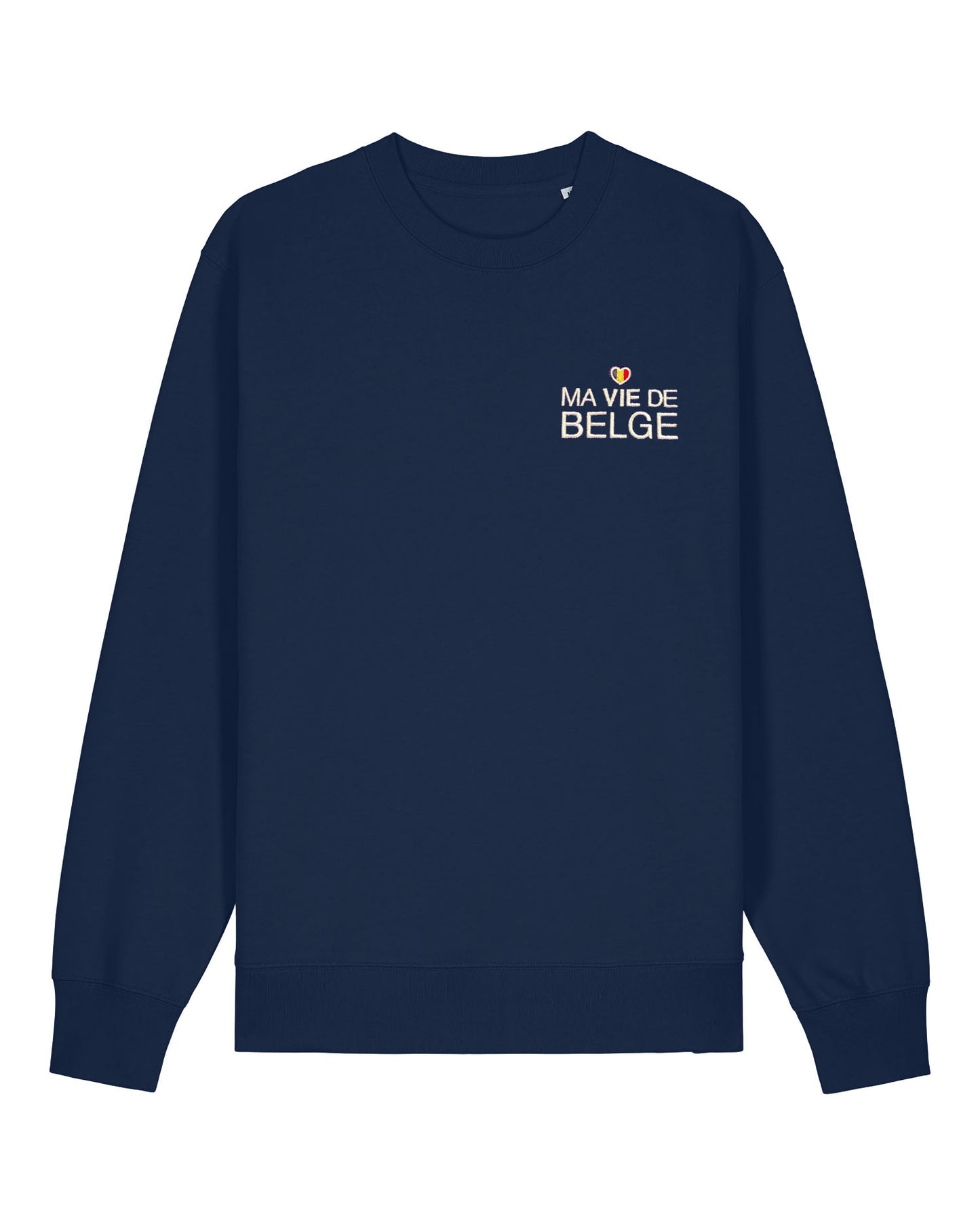 Sweatshirt sans capuche Unisexe "Ma Vie de Belge" brodé