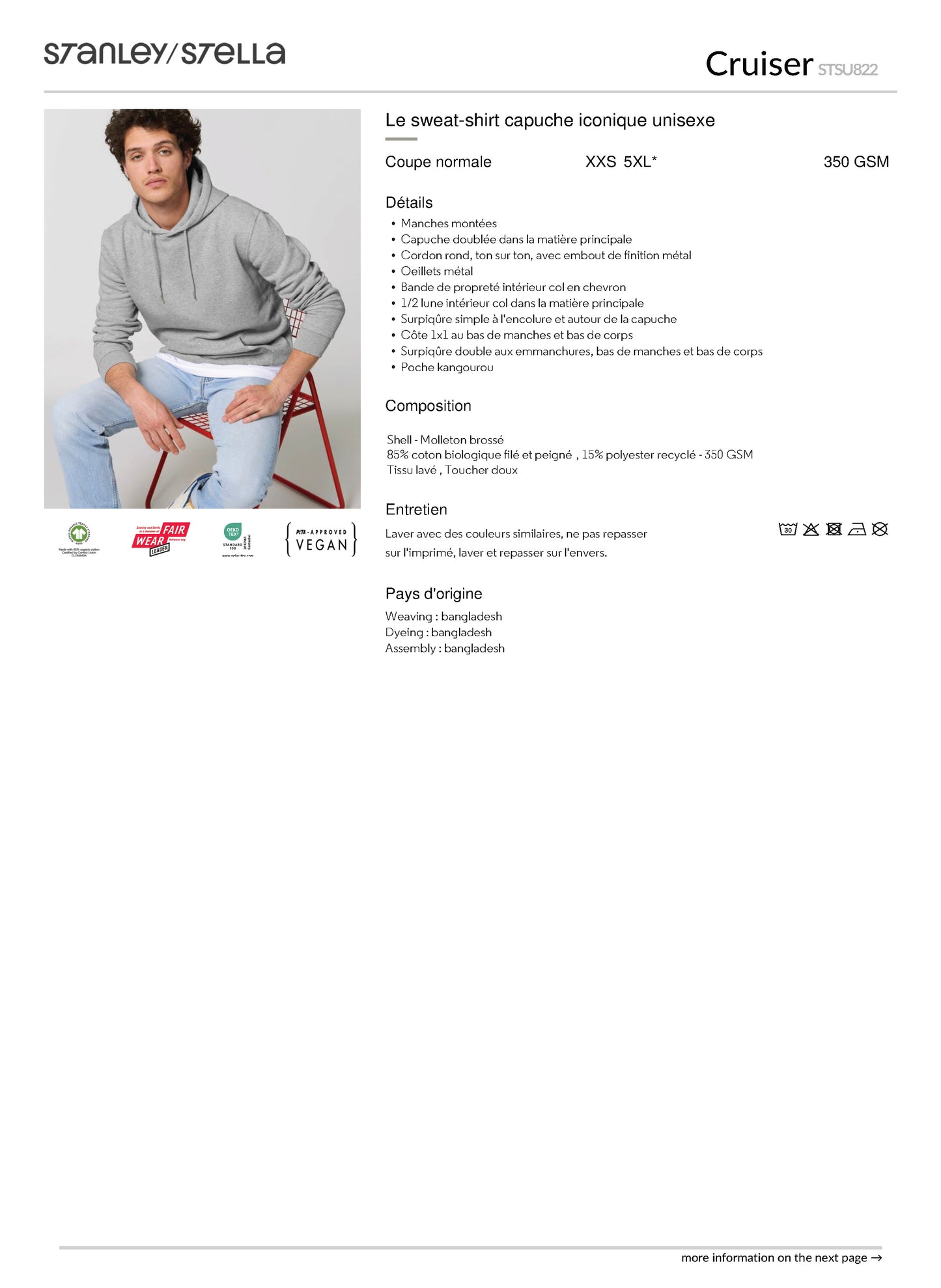 Sweatshirt unisexe avec capuche "Petzouille"