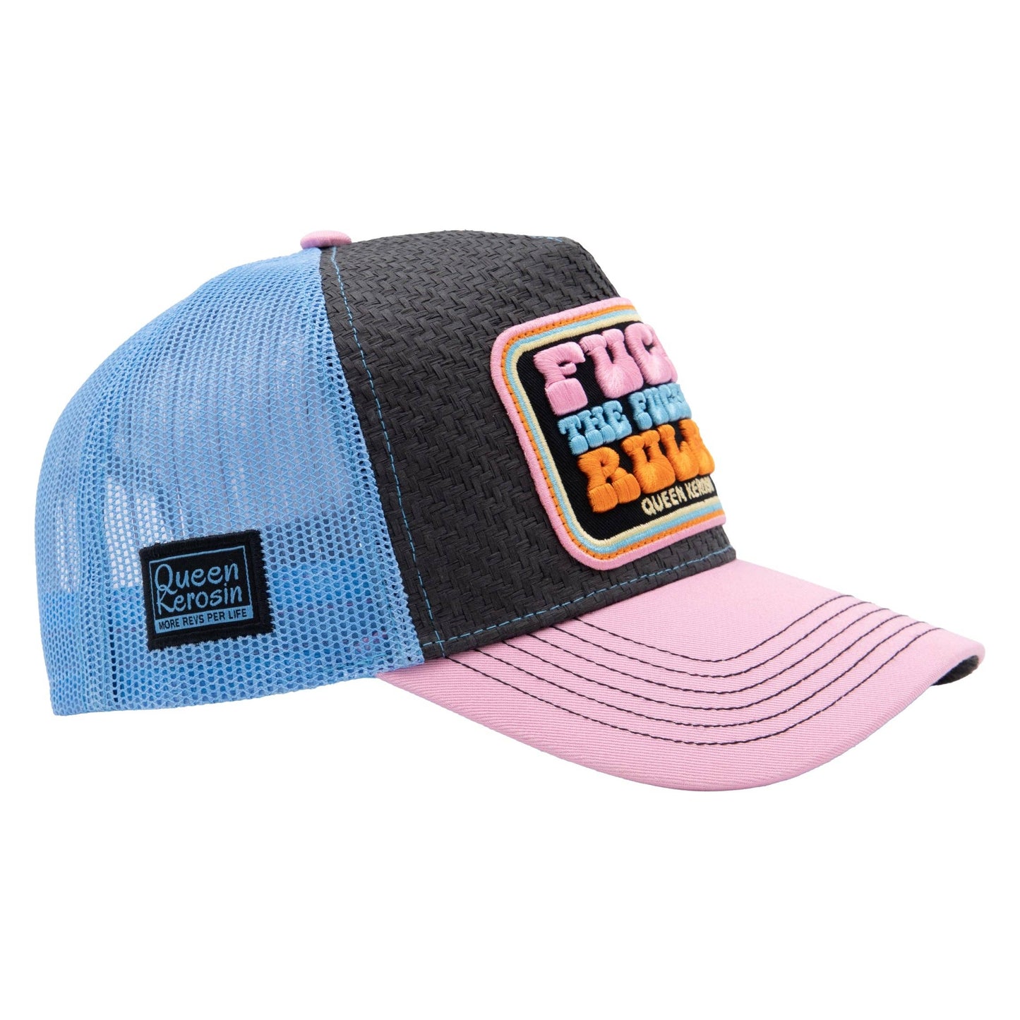 Casquette de camionneur 'Fuck The Fucking Rules' en rose