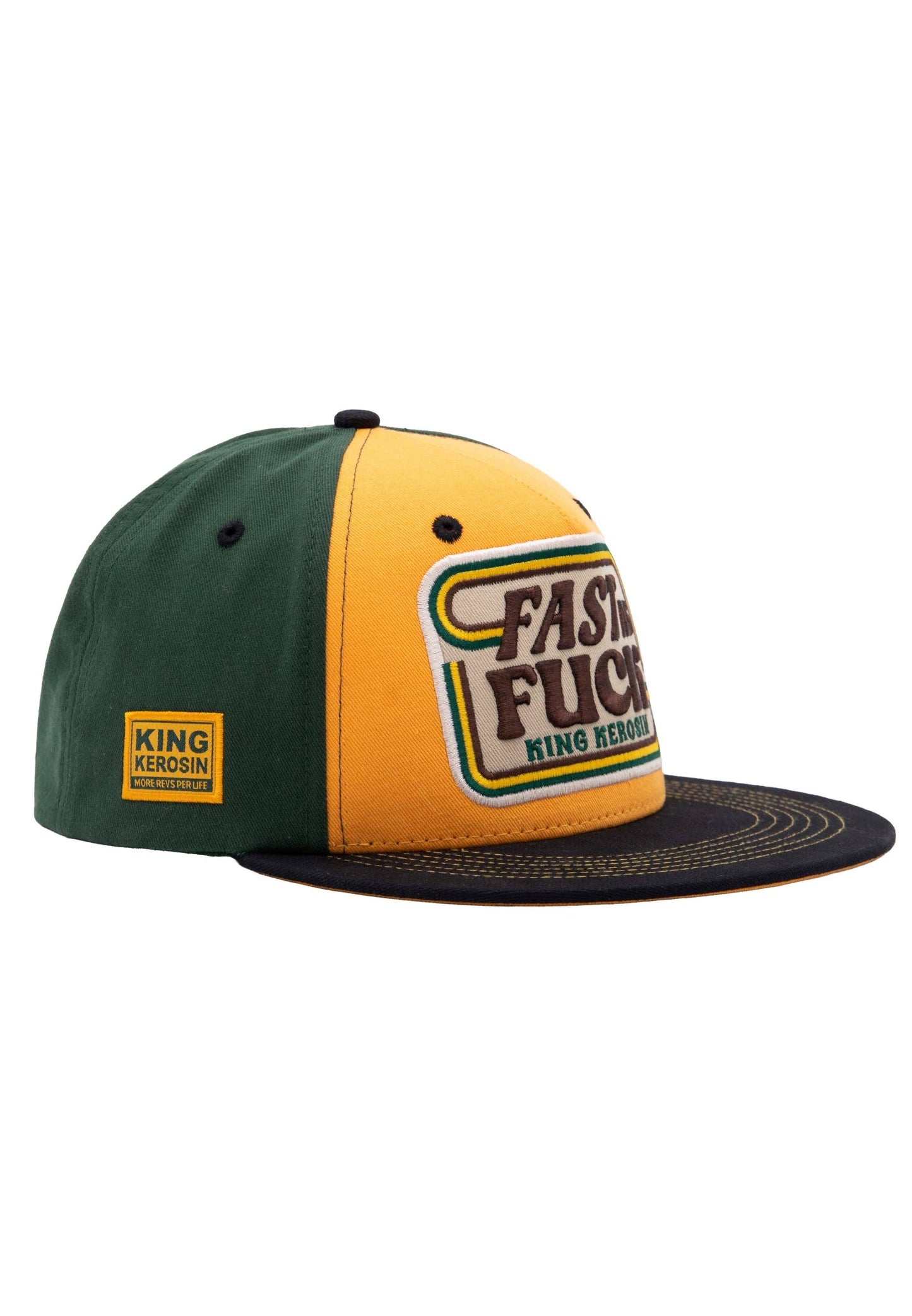 Casquette à visière plate 'Rapide comme l'éclair' en jaune