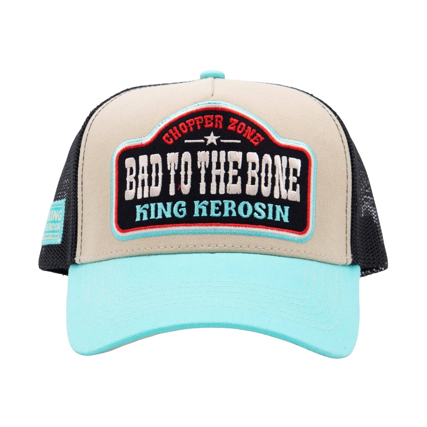 Casquette de camionneur 'Bad to the Bones' en beige