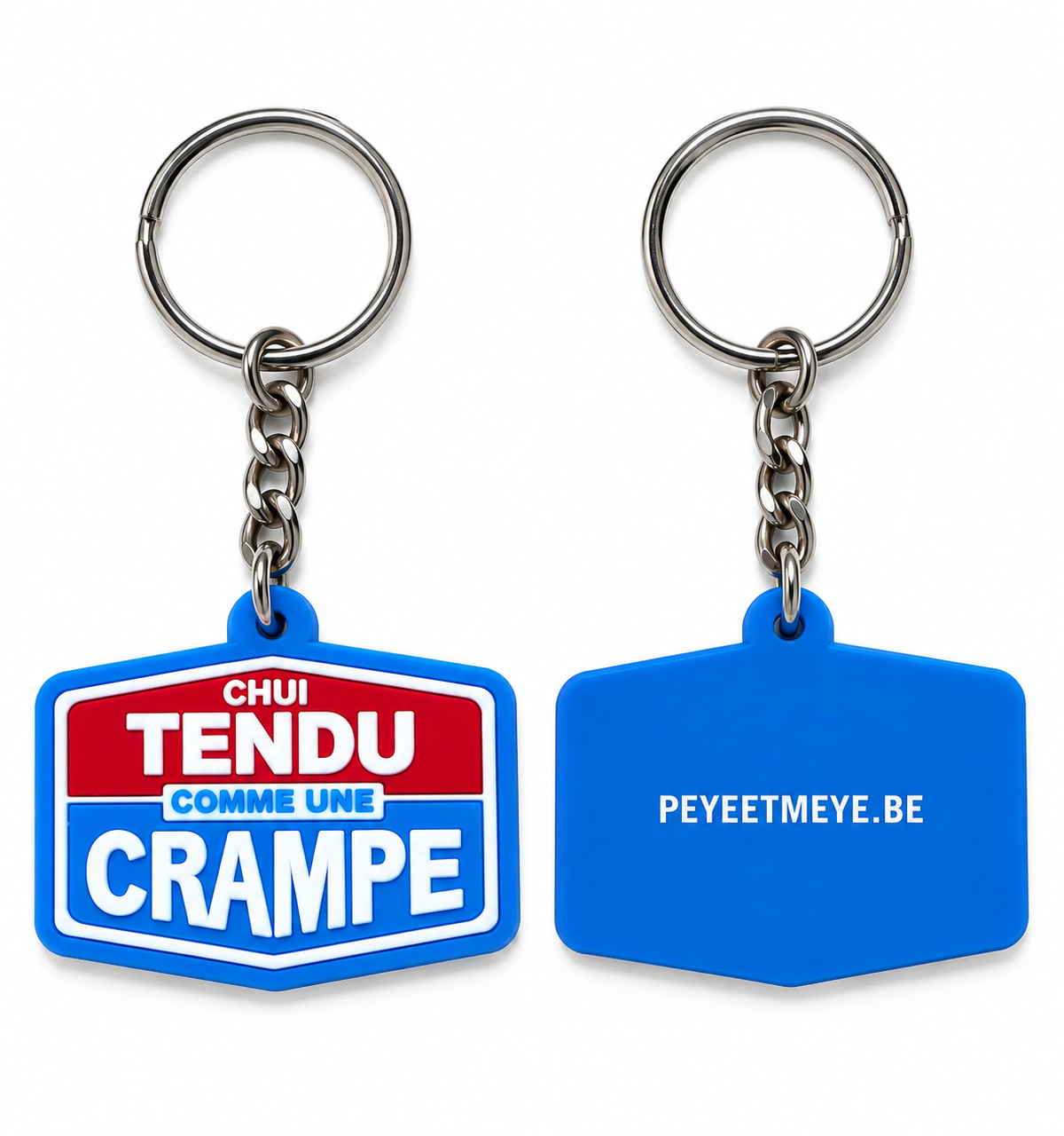 Porte-clés en silicone "Chui tendu comme une crampe"