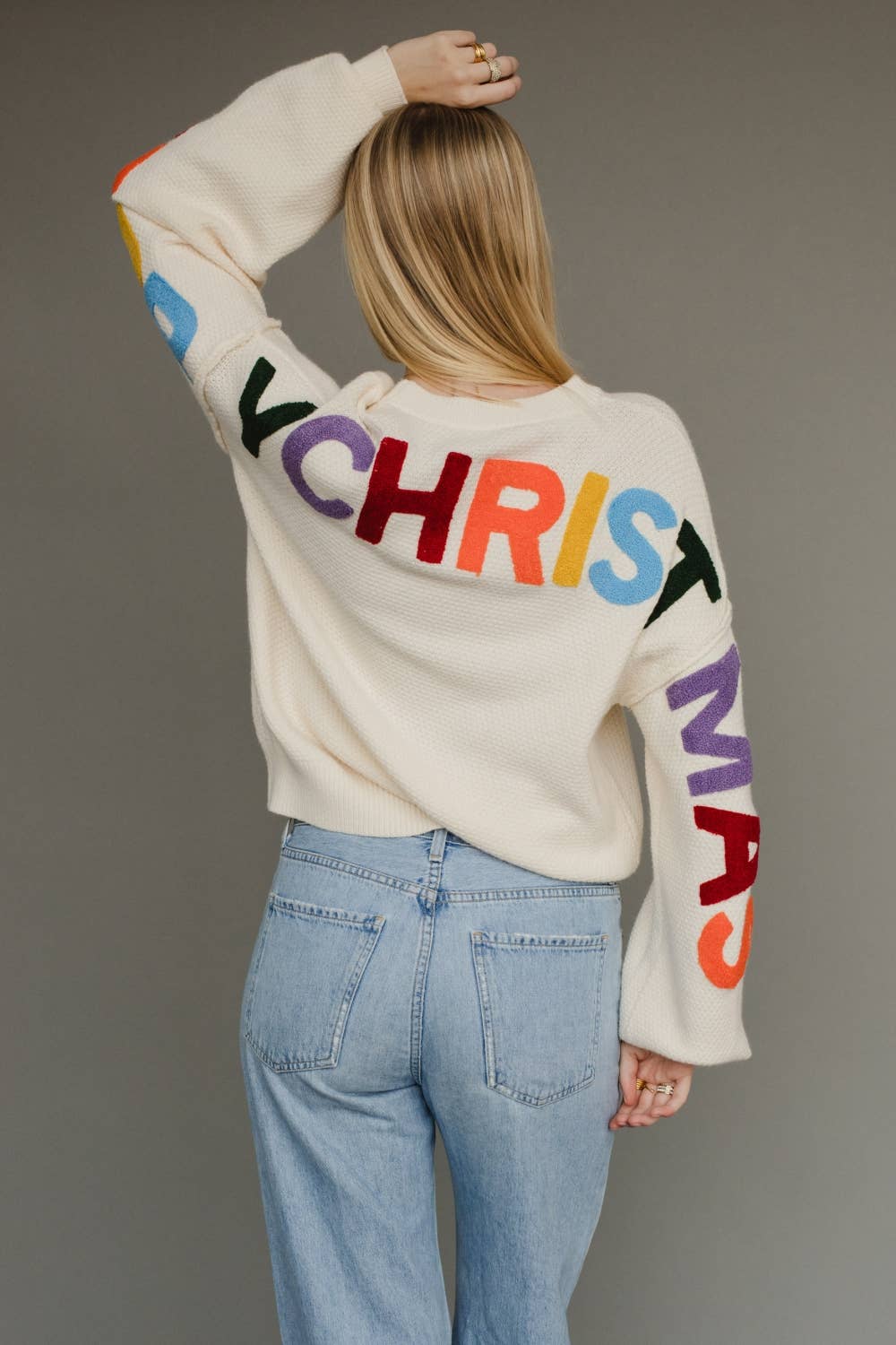 Pull de Noël ivoire