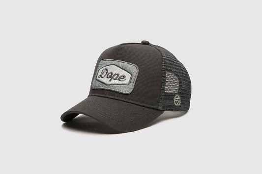 Casquette Dope noire minimaliste avec broderie vintage grise