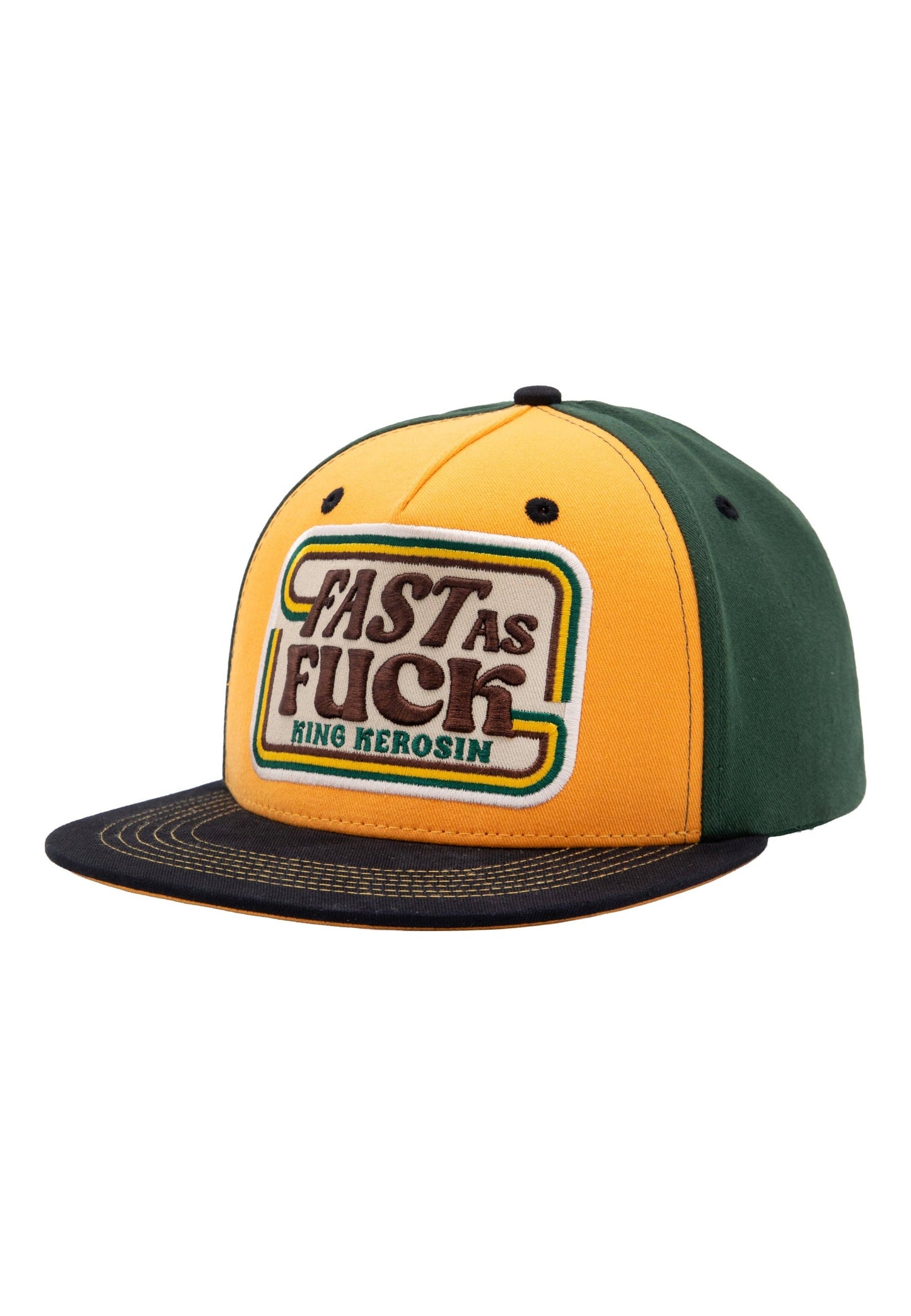 Casquette à visière plate 'Rapide comme l'éclair' en jaune