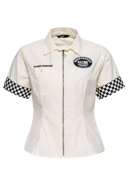 Blouse 'Racing Super Modified' en blanc cassé