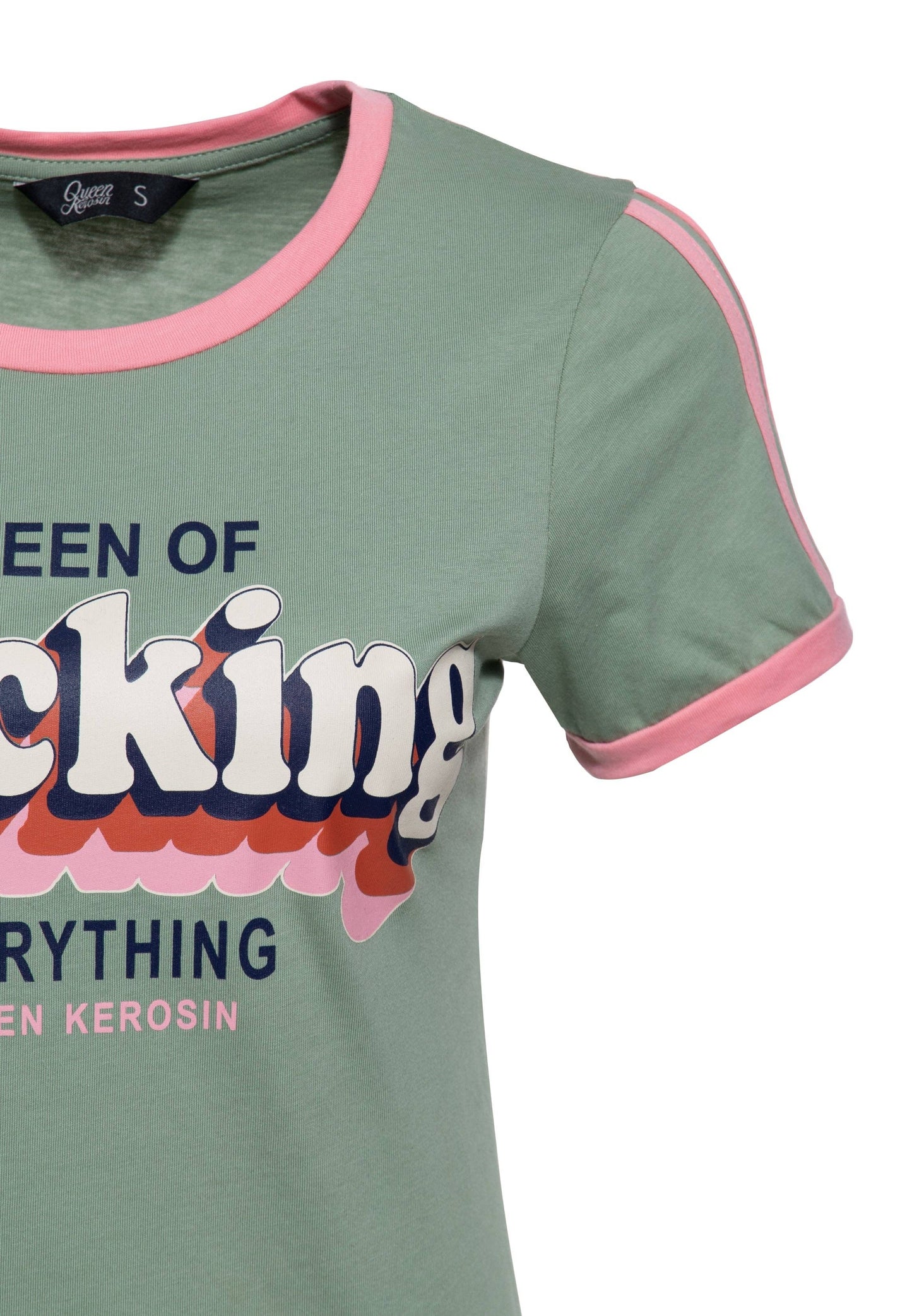 T-shirt 'Queen Of Fucking Everything' en vert