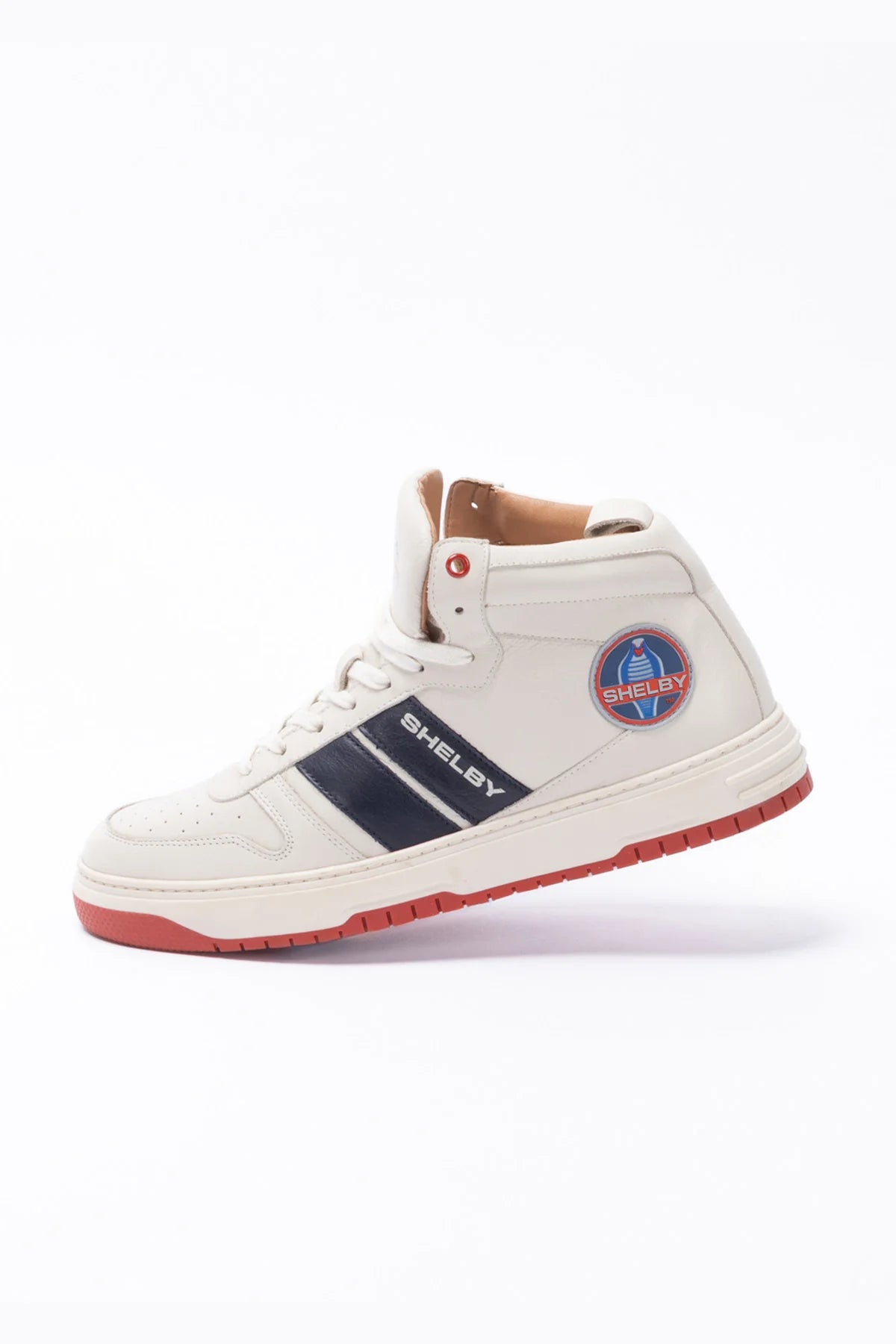 Baskets montantes en cuir Carroll Shelby Cobra écru Homme