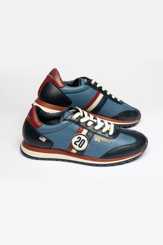 Baskets en cuir Steve McQueen Cool bleu royal Homme