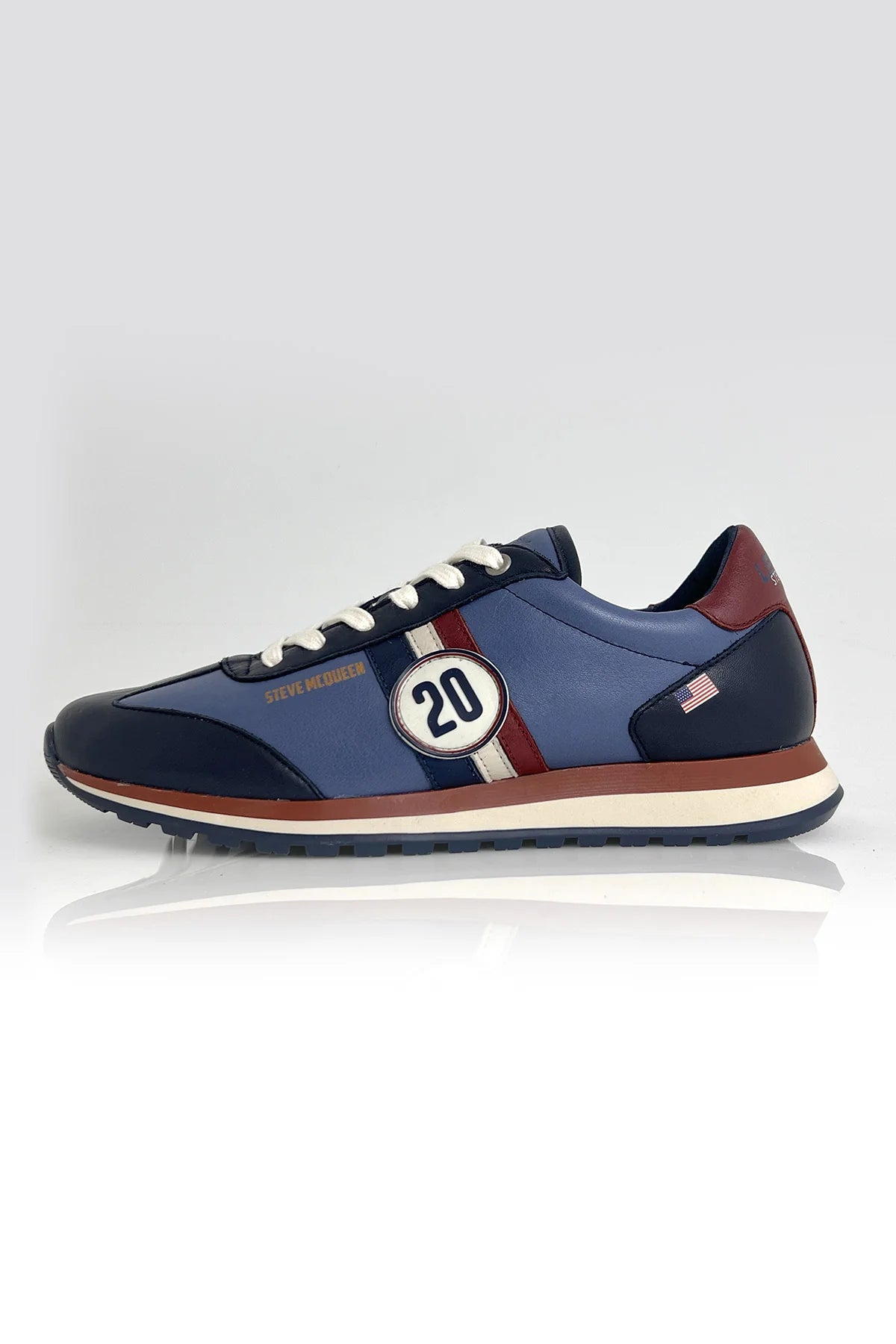 Baskets en cuir Steve McQueen Cool bleu royal Homme