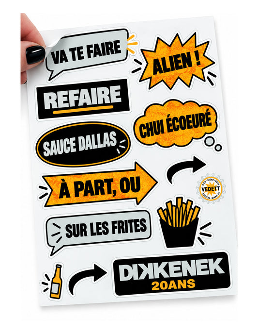 Planche autocollants Dikkenek - Spécial 20 ans - PL8