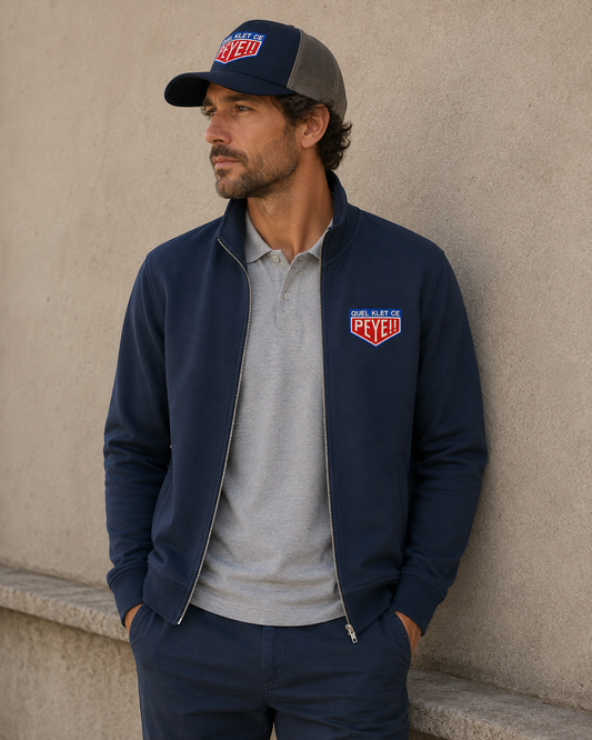 Sweatshirt zippé unisexe col montant "Quel Klet ce Peye"