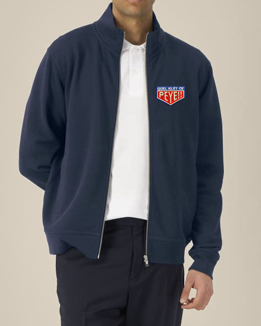 Sweatshirt zippé unisexe col montant "Quel Klet ce Peye"