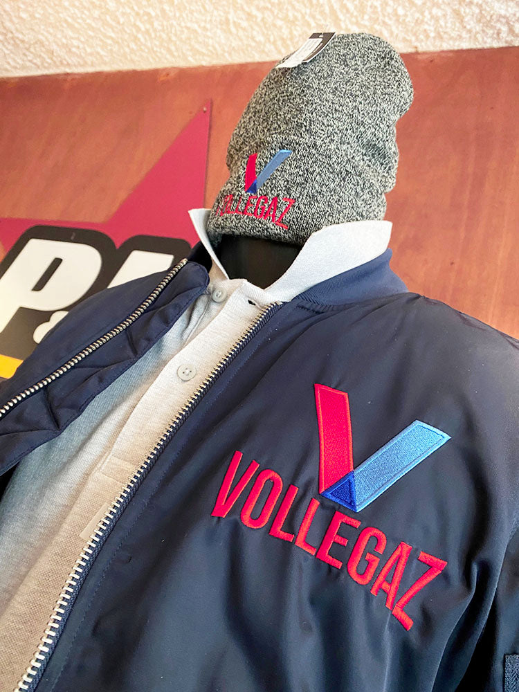 Veste Bomber Bleu Marine "Vollegaz" brodée