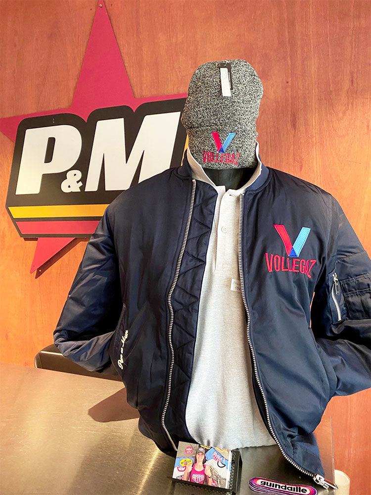 Veste Bomber Bleu Marine "Vollegaz" brodée