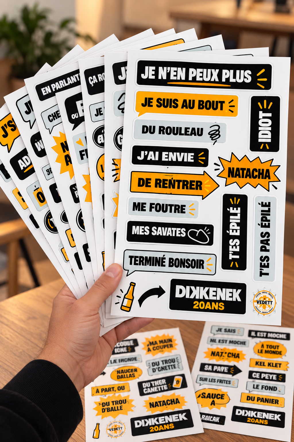 Lot de 9 Planches autocollants Dikkenek - Spécial 20 ans
