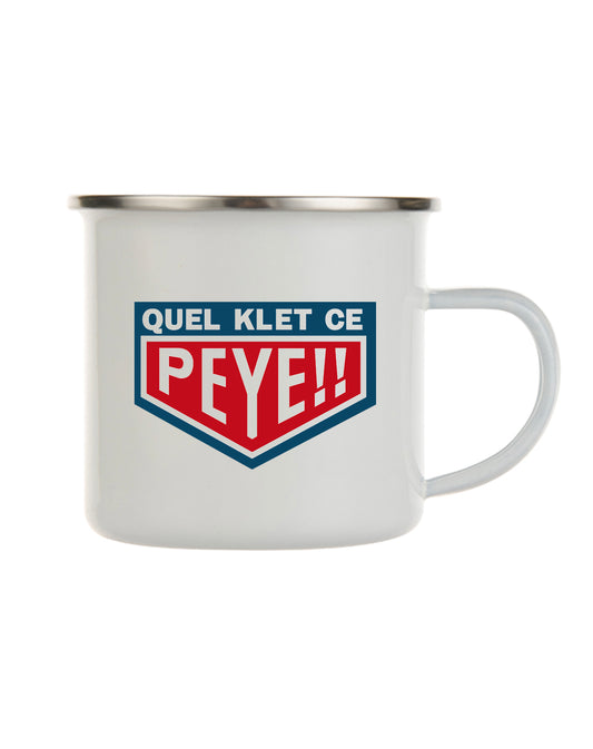 Mug vintage en émail"Quel Klet ce Peye"