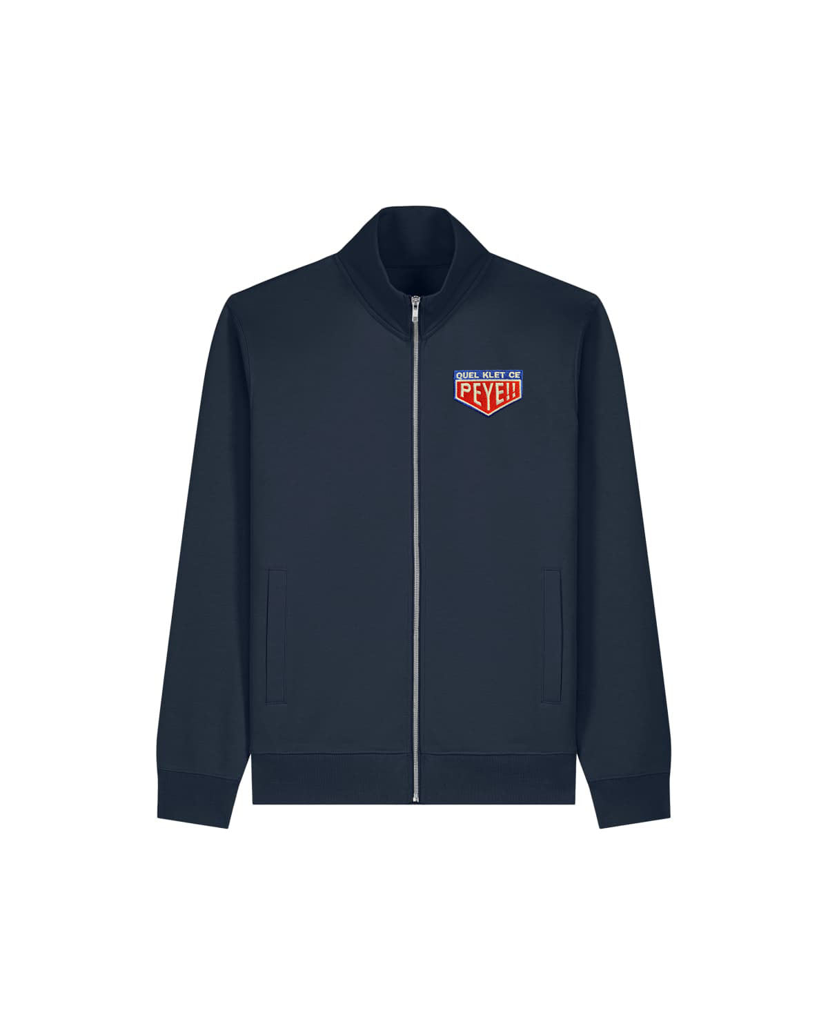Sweatshirt zippé unisexe col montant "Quel Klet ce Peye"