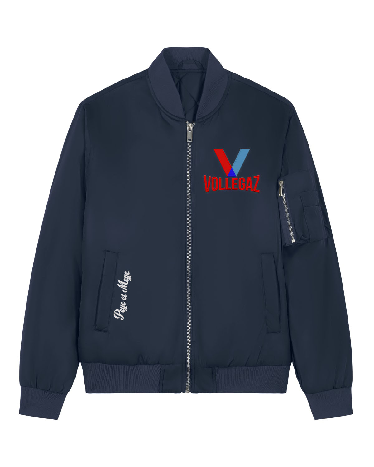 Veste Bomber Bleu Marine "Vollegaz" brodée
