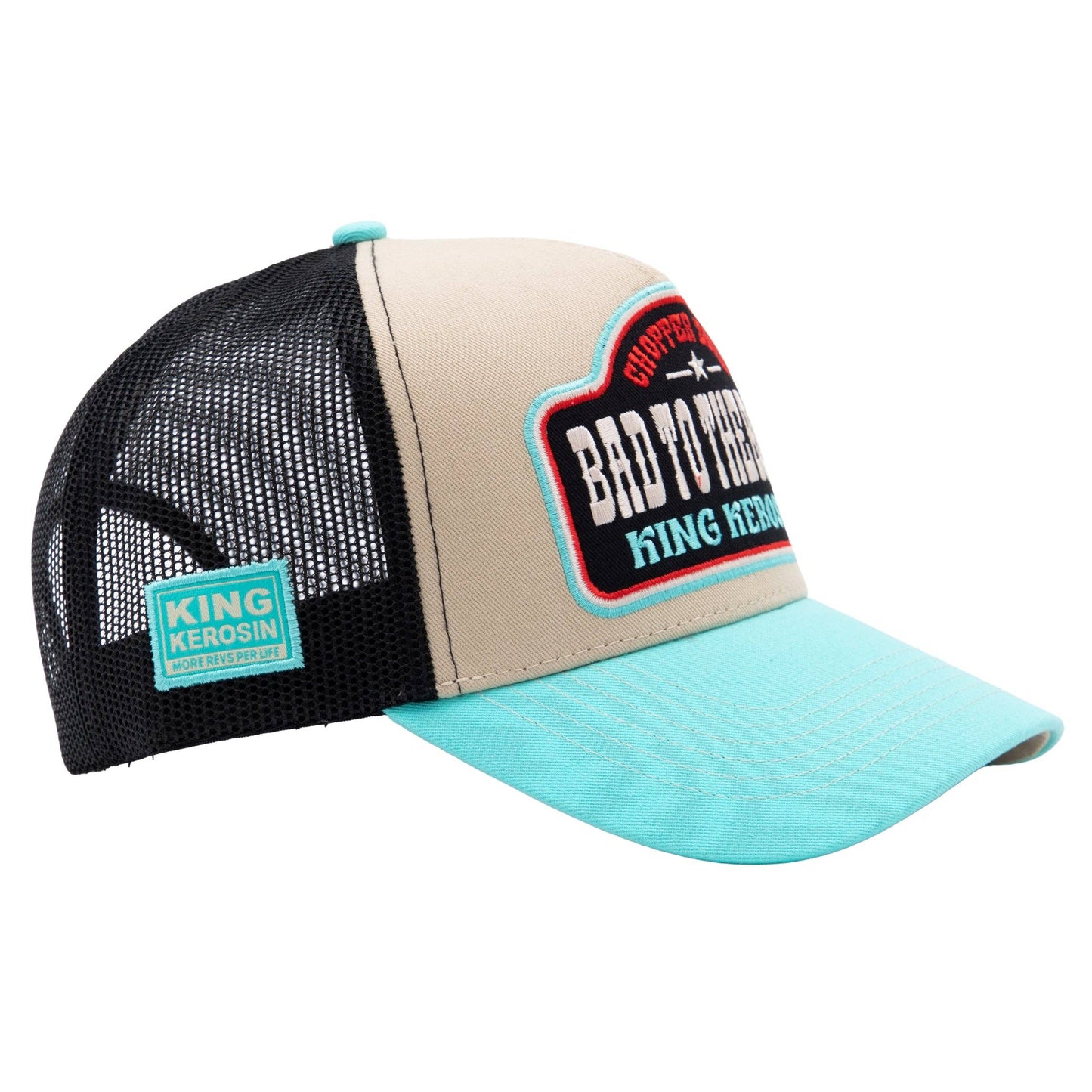 Casquette de camionneur 'Bad to the Bones' en beige