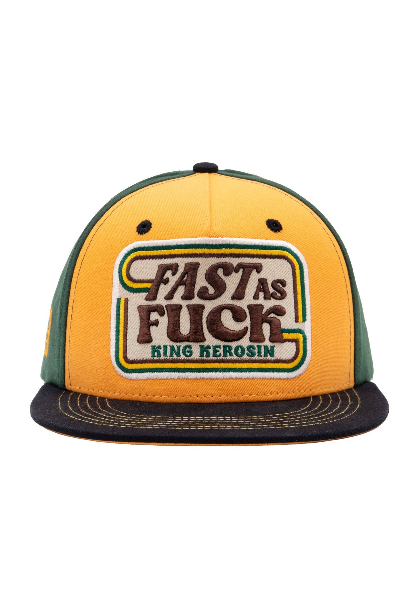 Casquette à visière plate 'Rapide comme l'éclair' en jaune