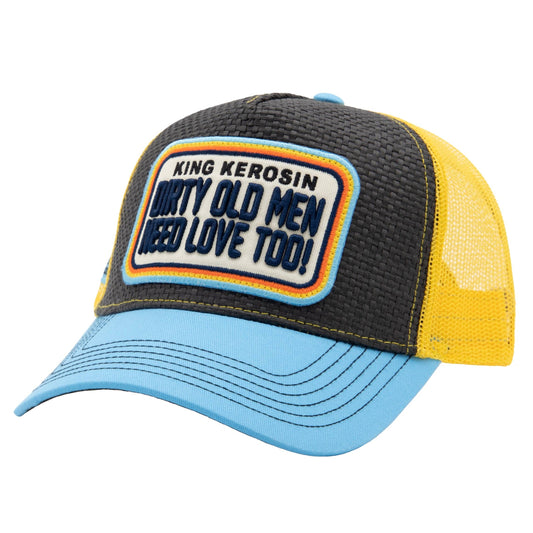 Casquette de camionneur 'Les vieux hommes sales ont aussi besoin d'amour' en multicolore